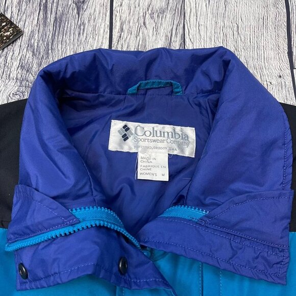 Vintage Columbia Women's Medium Retro Neon Ski Snowboarding Winter Jacket Coat - Picture 5 of 11